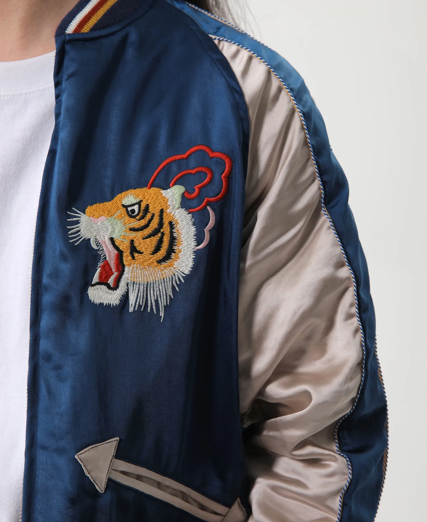 1950s Reversible Acetate Souvenir Jacket - Dragon Tiger Falcon