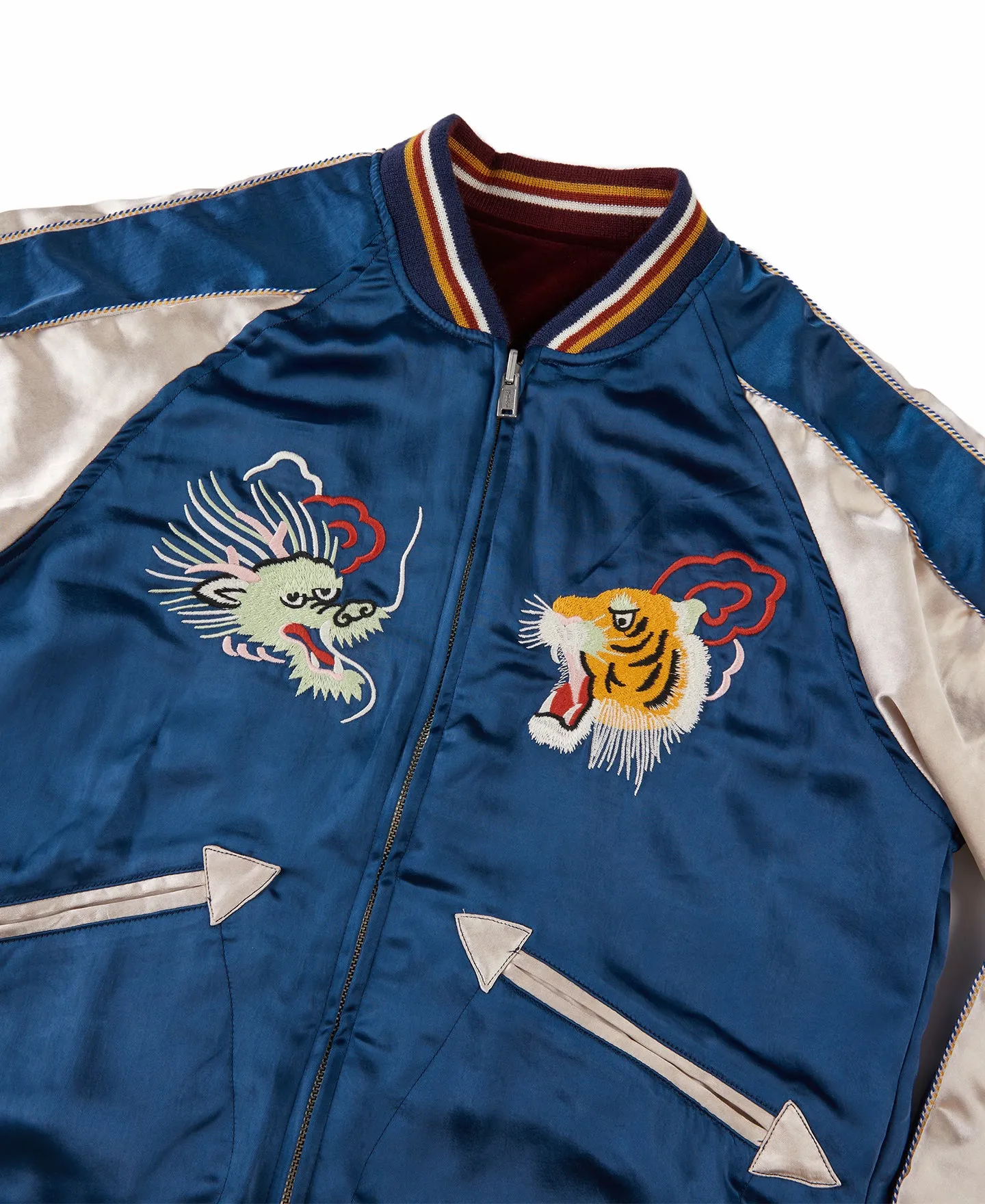 1950s Reversible Acetate Souvenir Jacket - Dragon Tiger Falcon