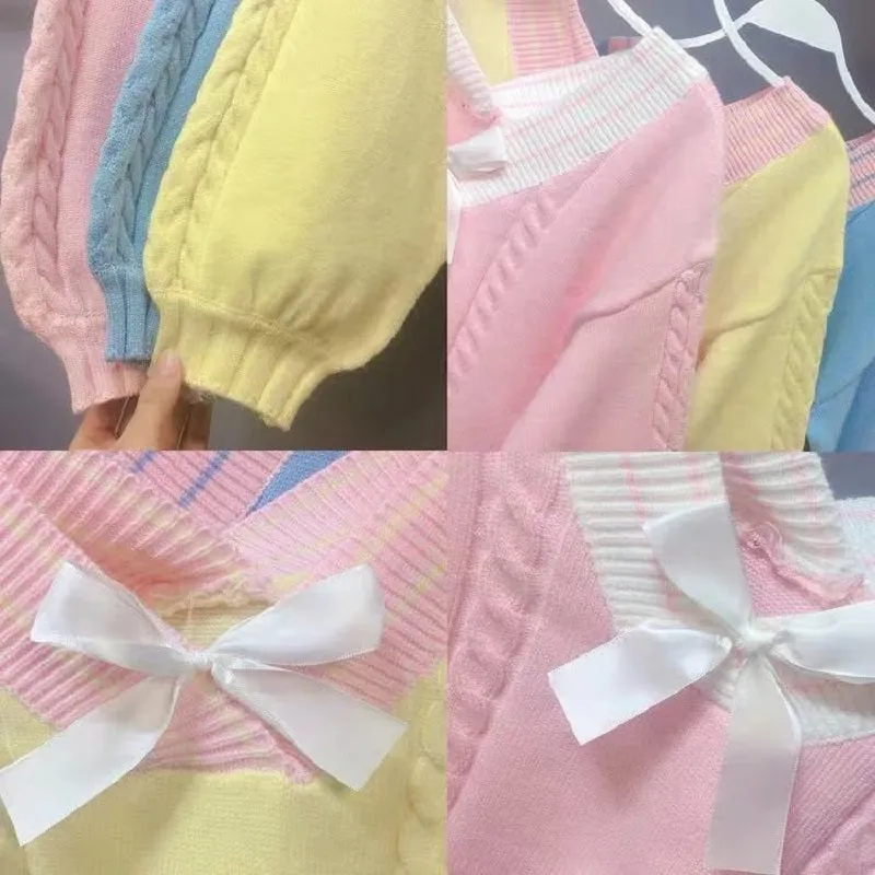 4 COLORS SWEET AND LOVELY BOW SWEATER BY21053