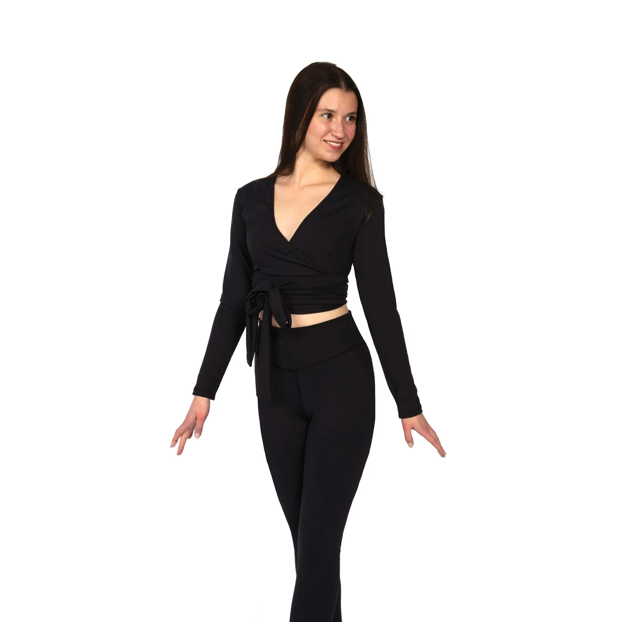 402 Competition Figure Skating Black Wrap Top