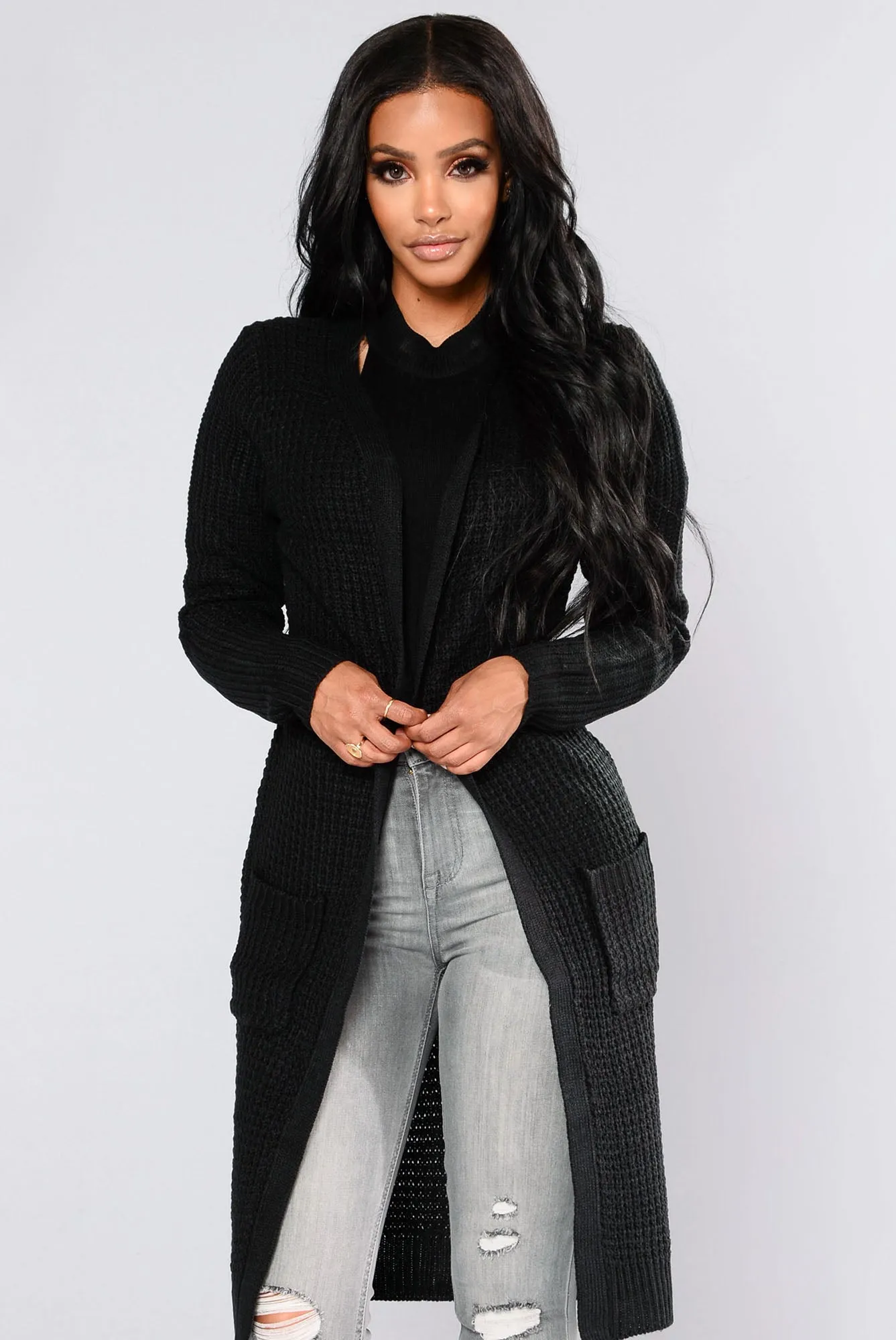 Abella Duster Sweater - Black