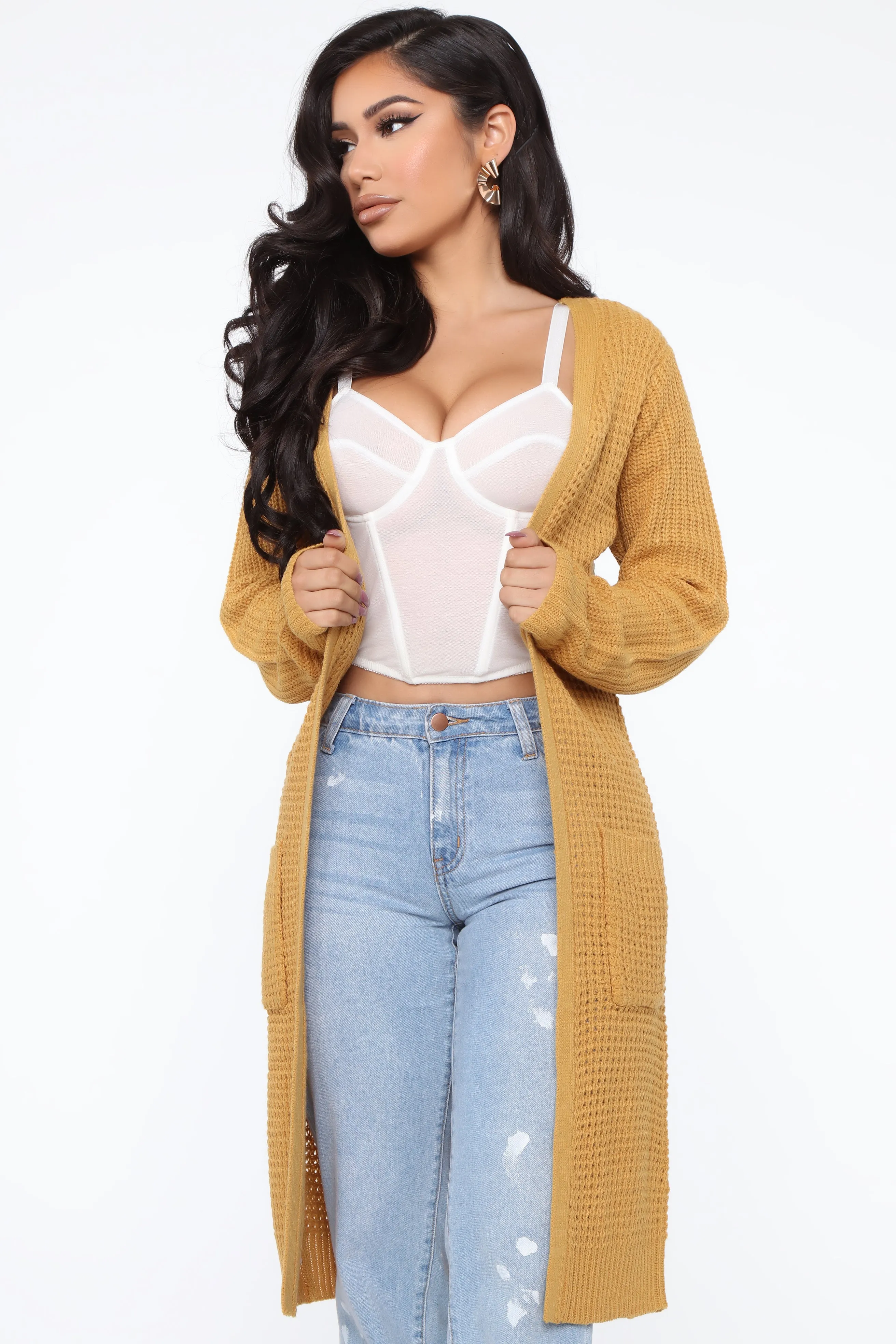 Abella Duster Sweater - Mustard