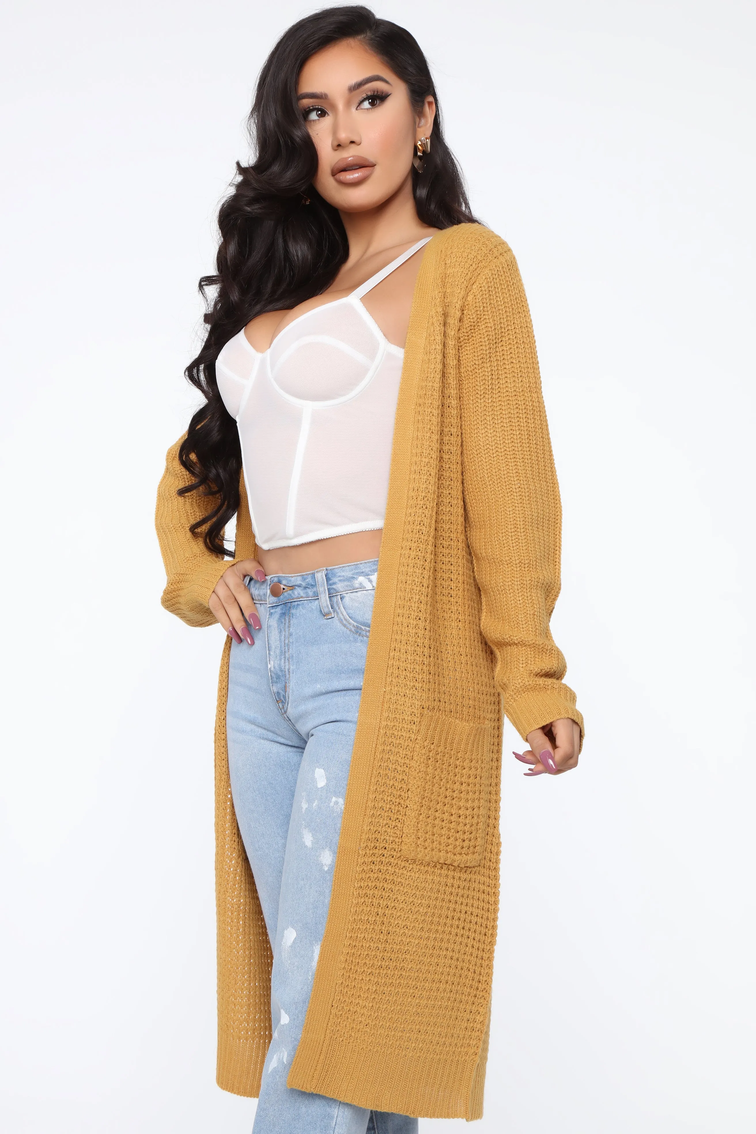 Abella Duster Sweater - Mustard