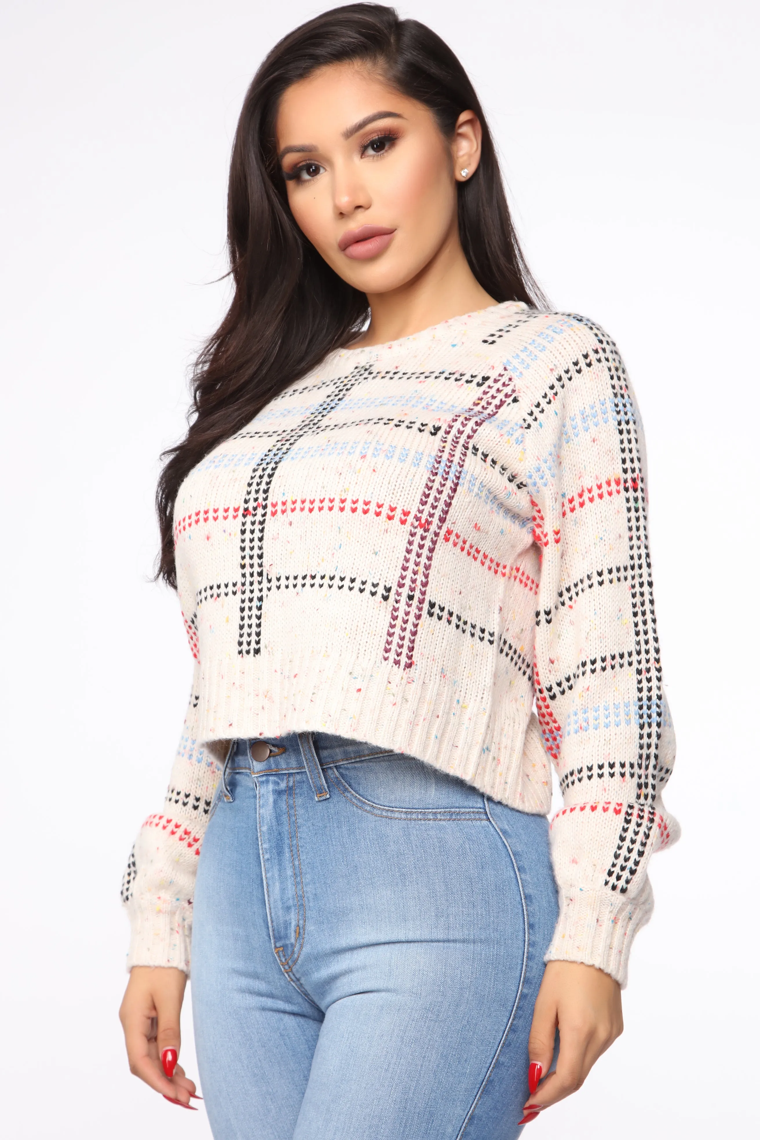 All About Plaid Sweater - Multi Color