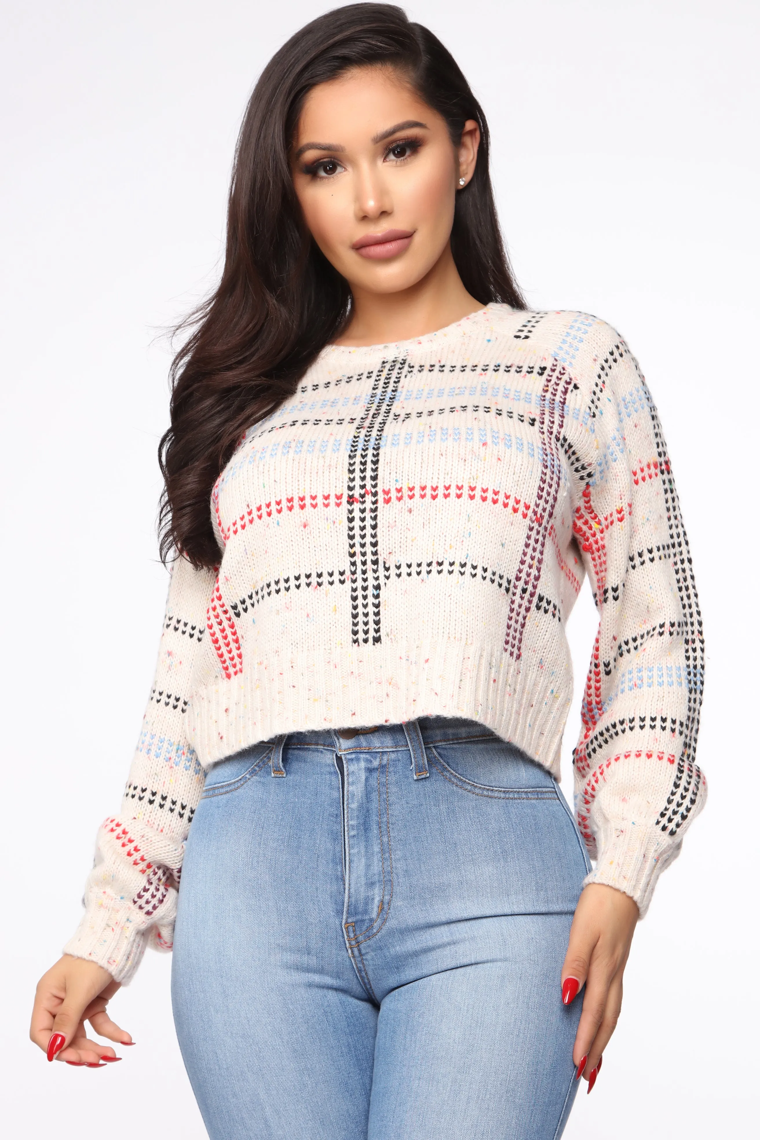 All About Plaid Sweater - Multi Color