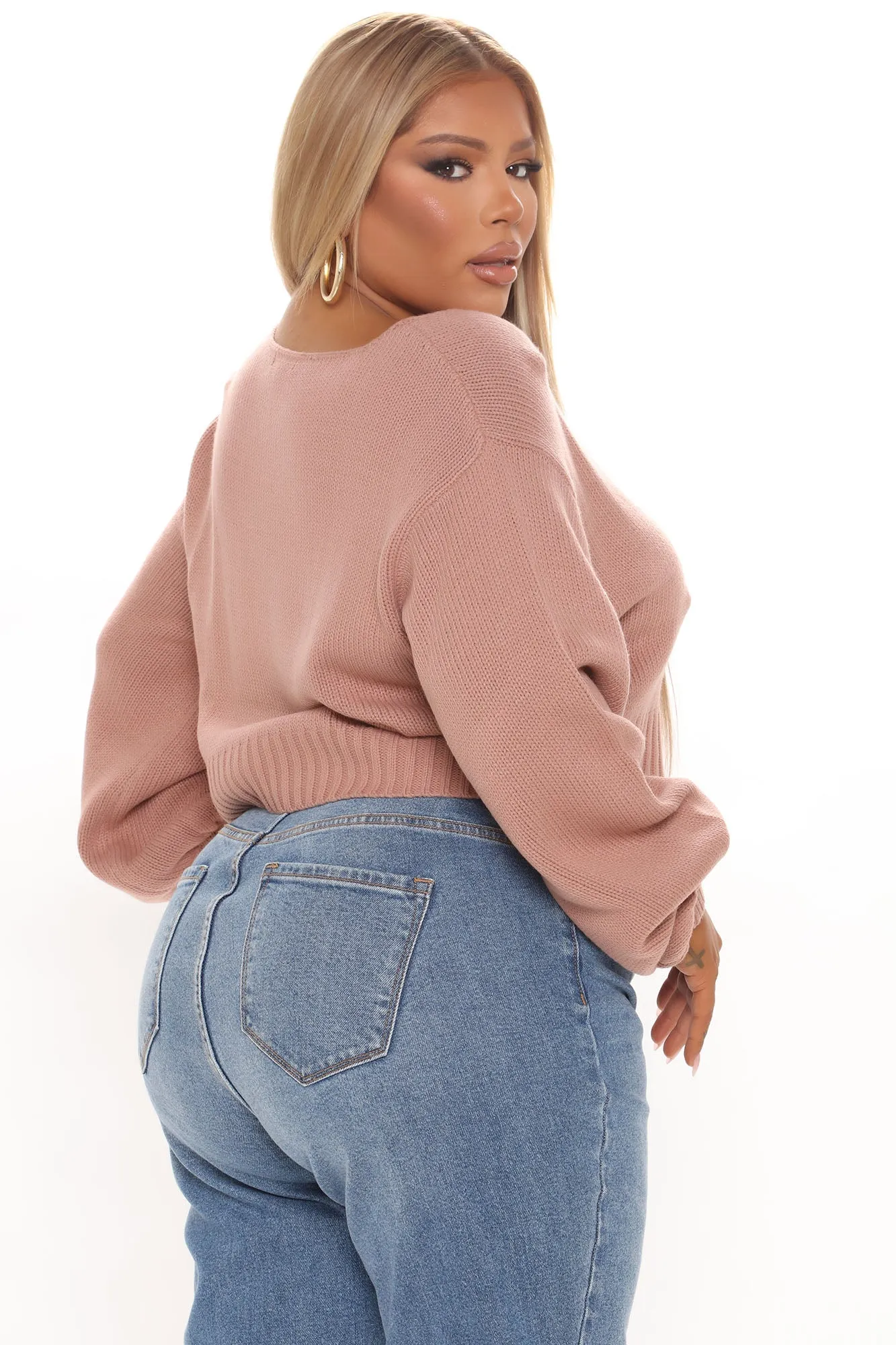 All She Needs Cropped Sweater - Mauve