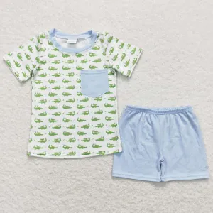 Baby Boys Clothes Crocodile Pocket Tee Shirts Shorts Sets BSSO0556