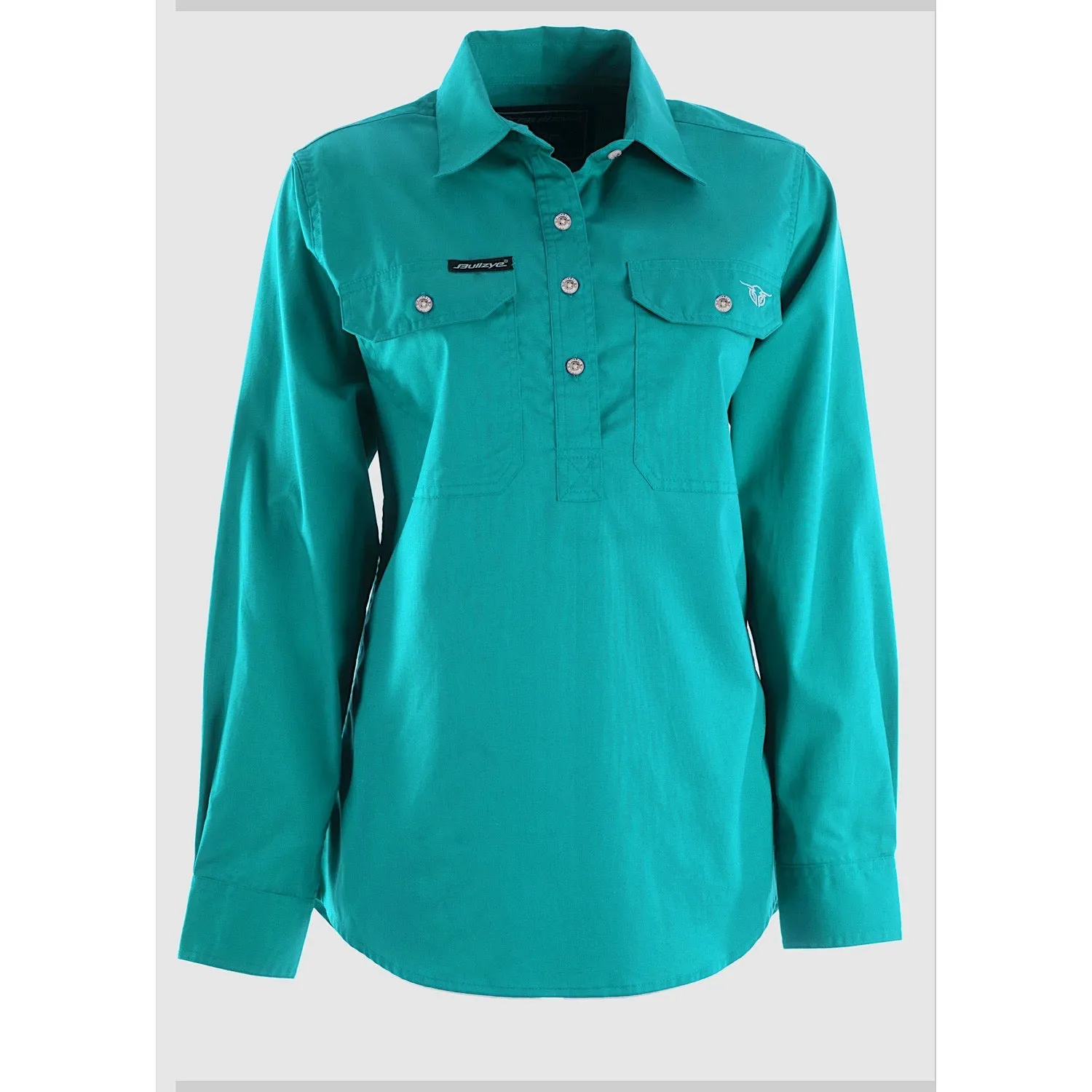 Bullzye Women's Lightweight Half Placket Shirt Azure