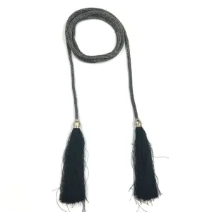 Classic Black Cord Rope Tassel Belt