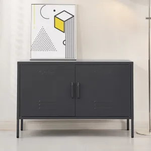 Cold Rolled Steel Buffet Sideboard Cabinet, Black - ArtissIn