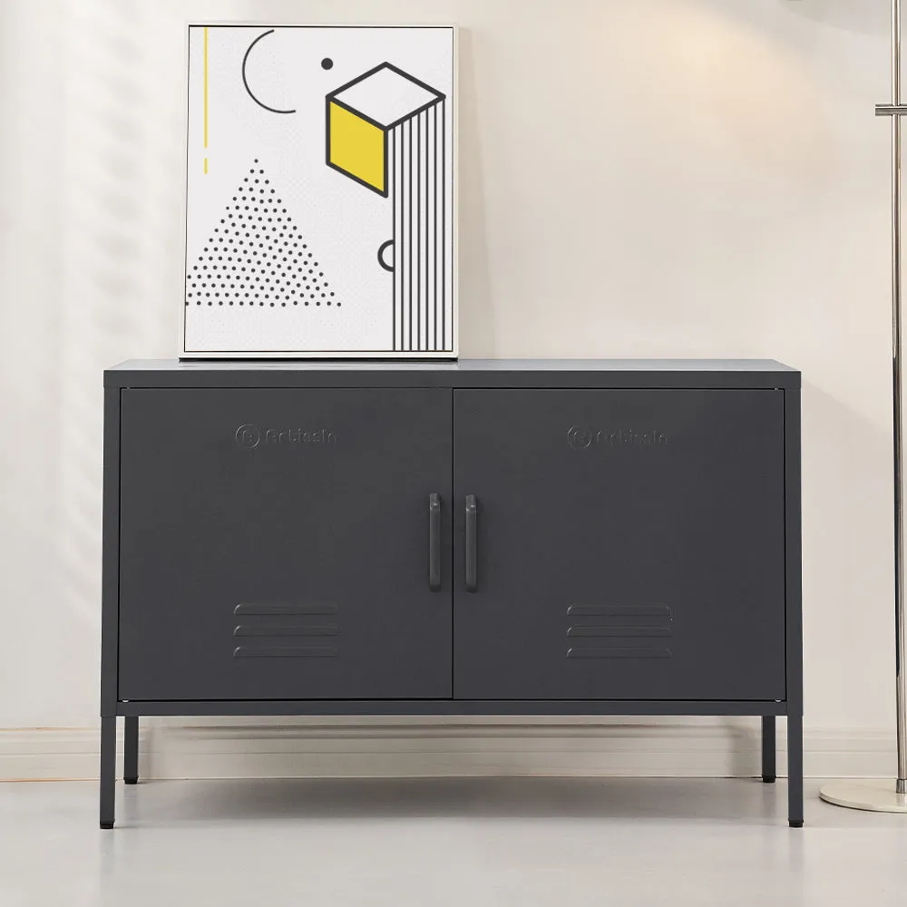 Cold Rolled Steel Buffet Sideboard Cabinet, Black - ArtissIn