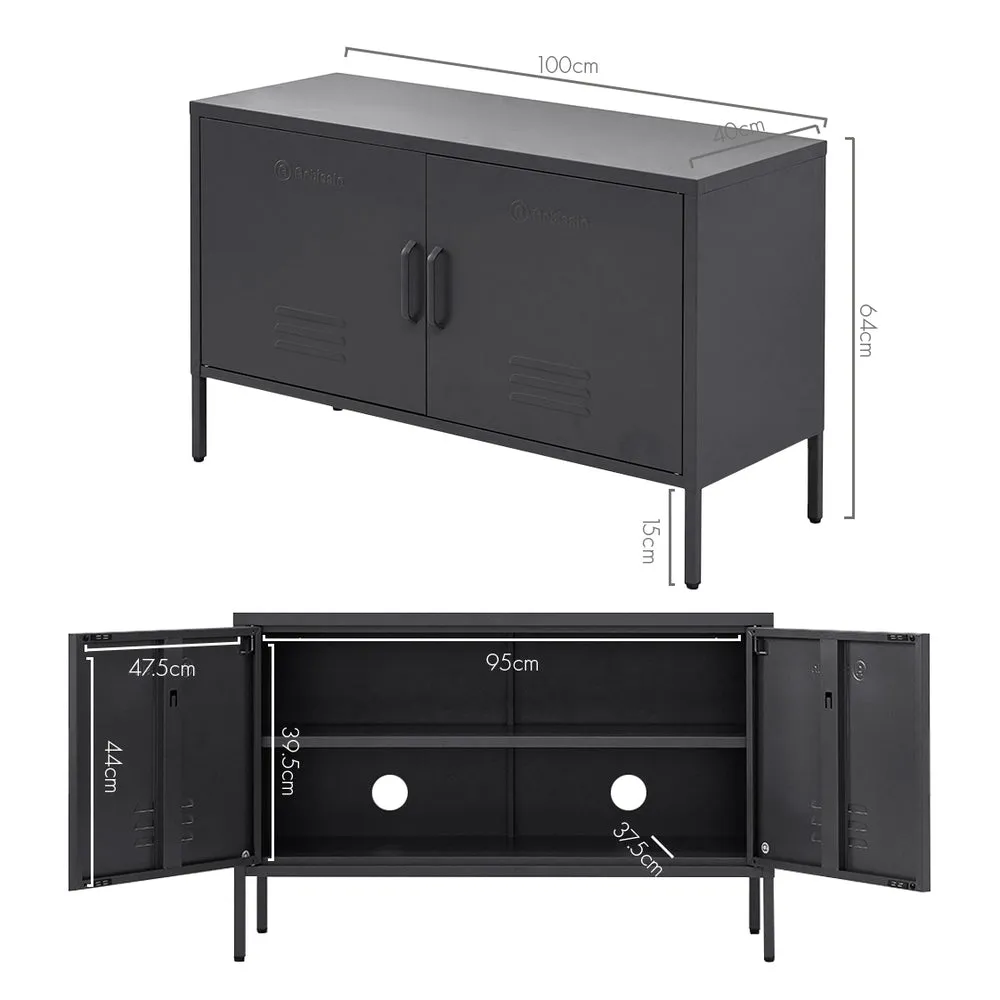 Cold Rolled Steel Buffet Sideboard Cabinet, Black - ArtissIn