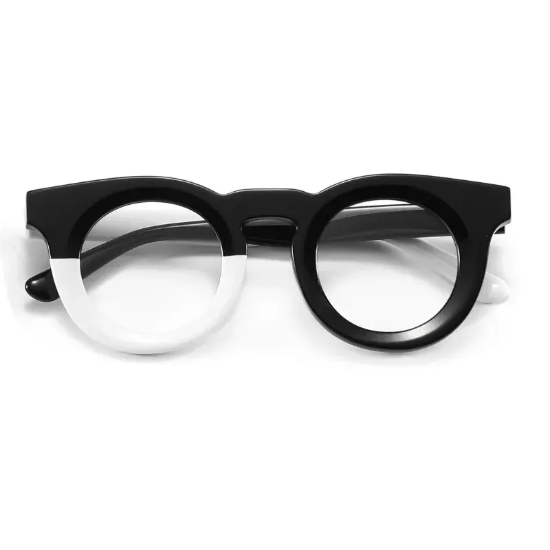 Cubojue Unisex Full Rim Round Plastic Reading Glasses 193