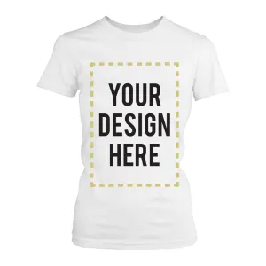 Custom T-shirt Photo Design Print White Tee for Women