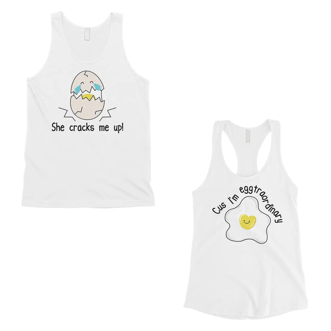 Egg Crack Eggtraordinary Matching Couple Tank Tops Valentine's Day