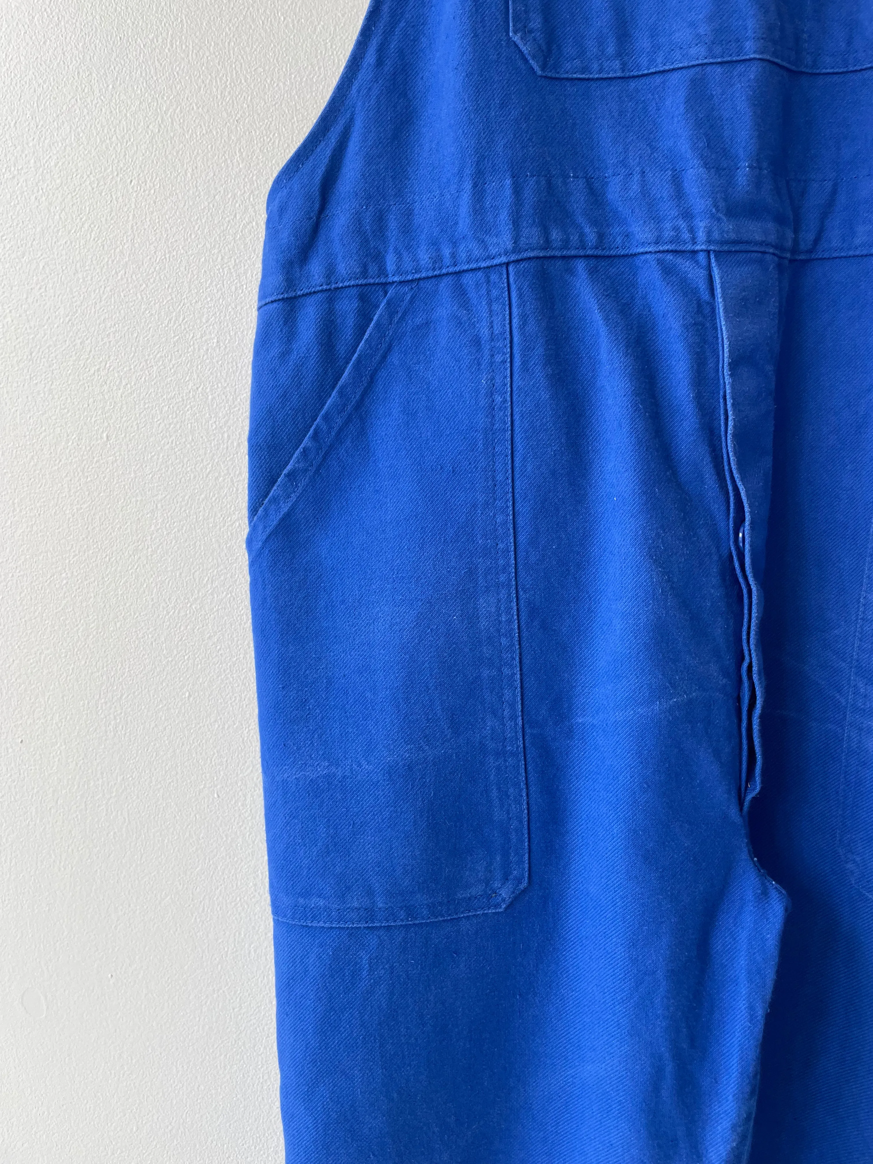 French Blue Cotton Overalls