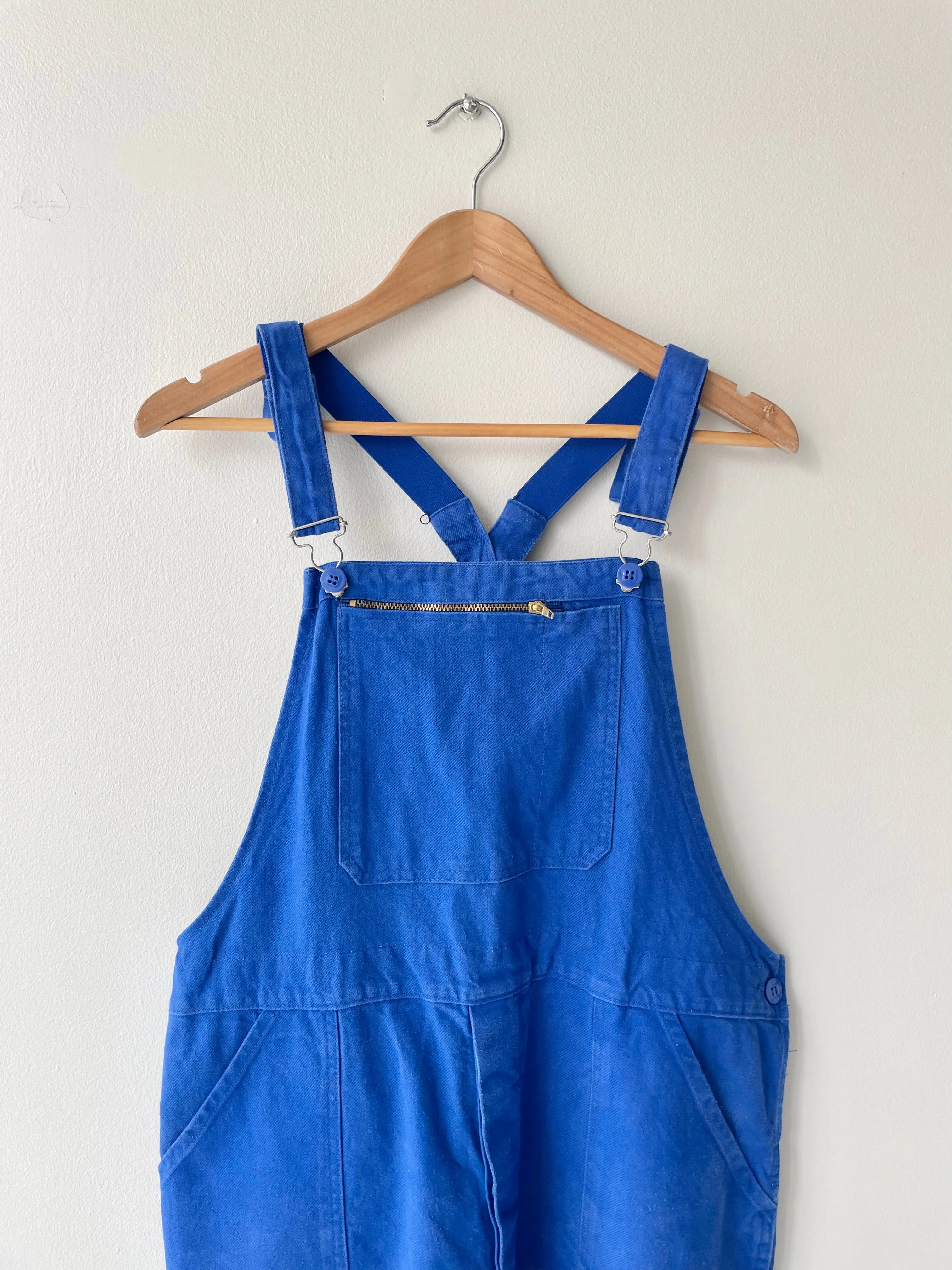 French Blue Cotton Overalls