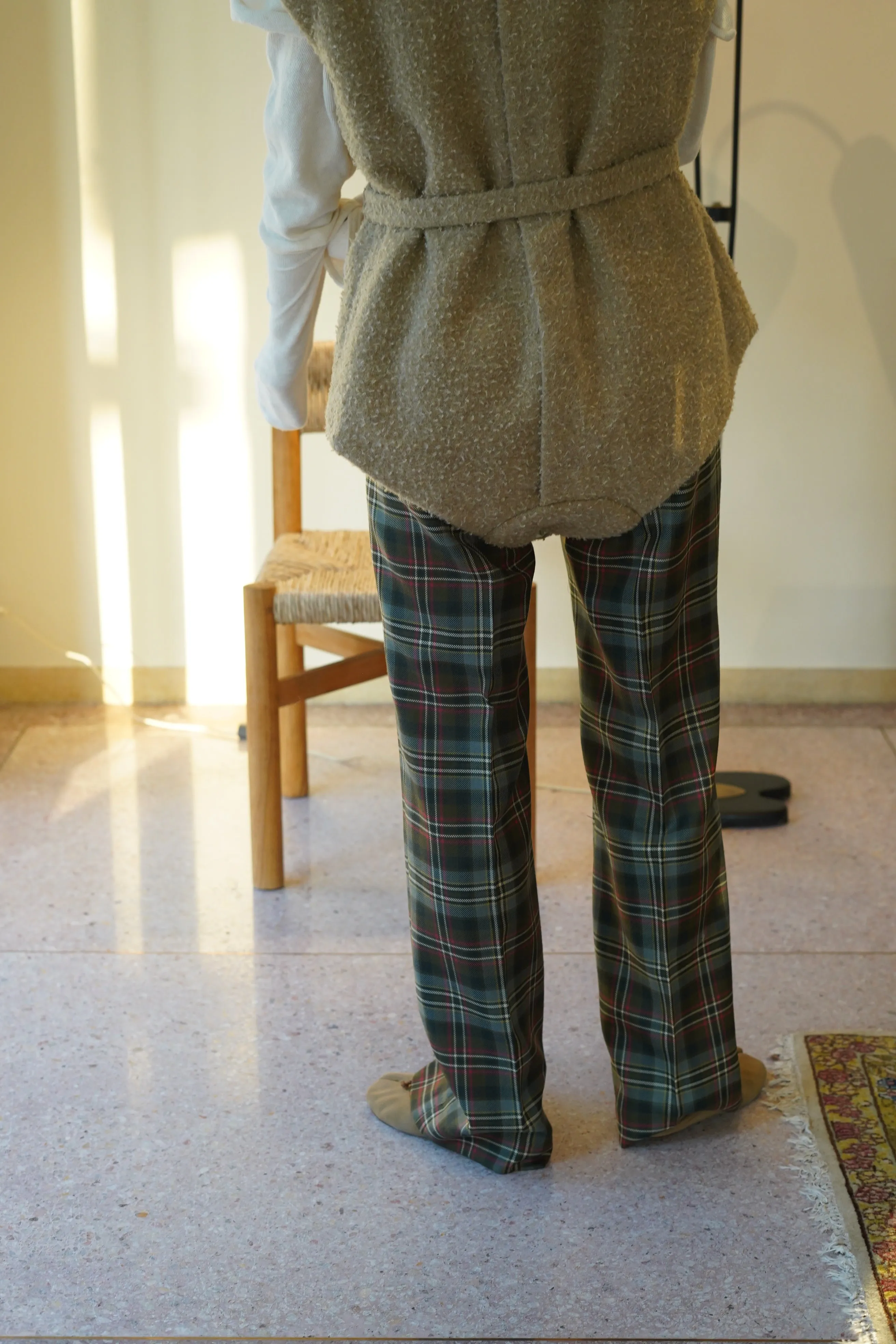 FUMIKA_UCHIDA<br>TARTAN PLAID ADJUSTABLE BELTED PANTS