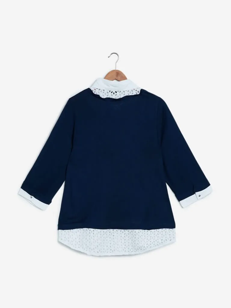 Gia Curves Navy Layered Top