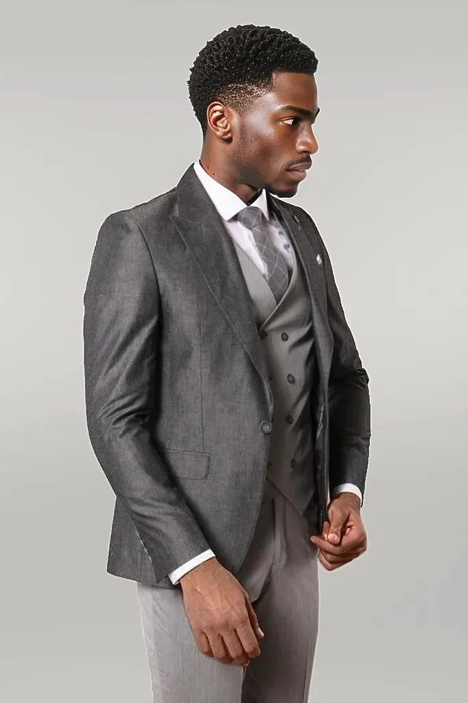 Grey Vested Suit  - Wessi