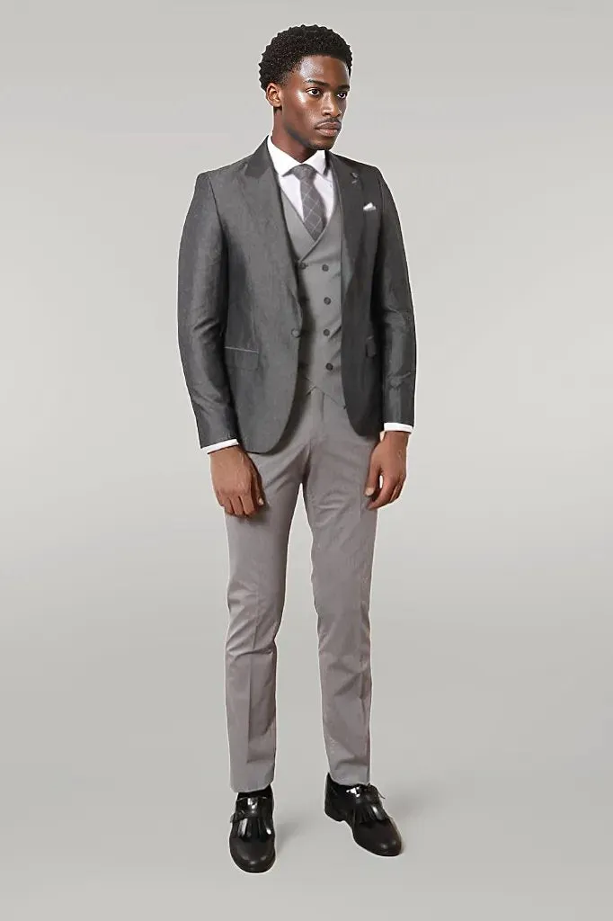 Grey Vested Suit  - Wessi