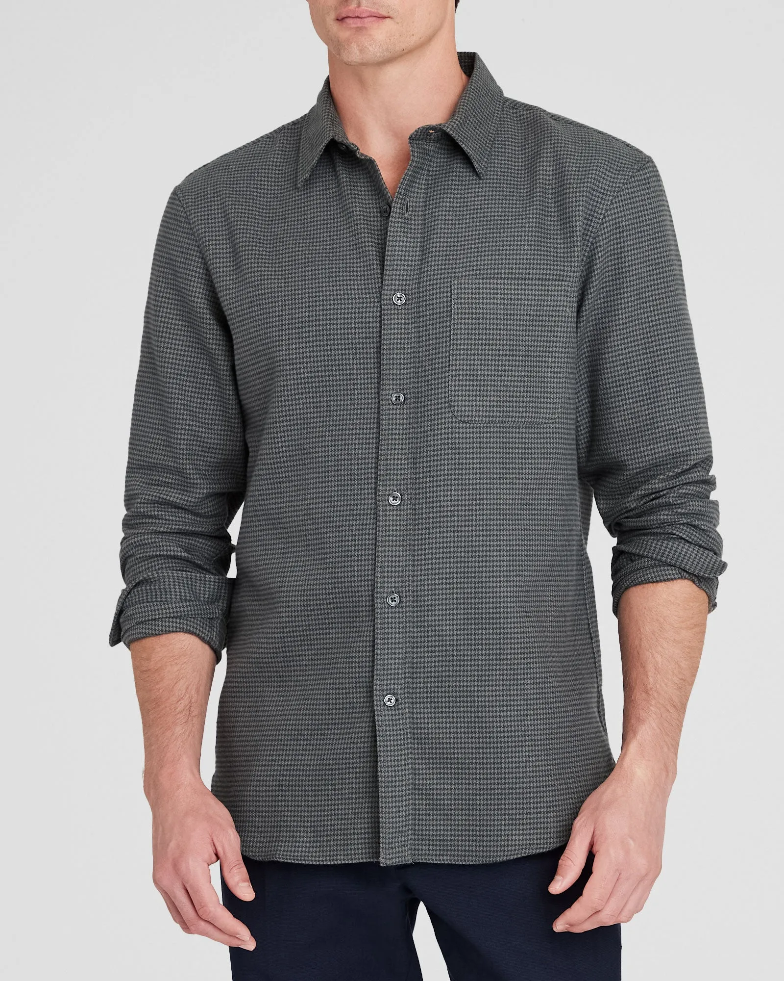 Houndstooth Lightweight Flannel Shirt