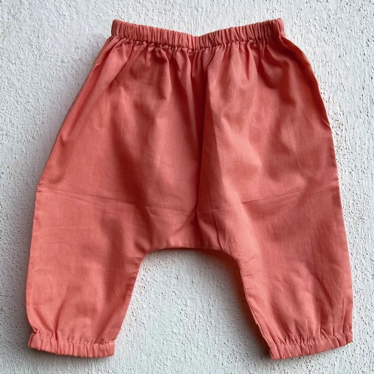 Kids Unisex Organic Cotton Koi Peach Jhabla with Peach Pants