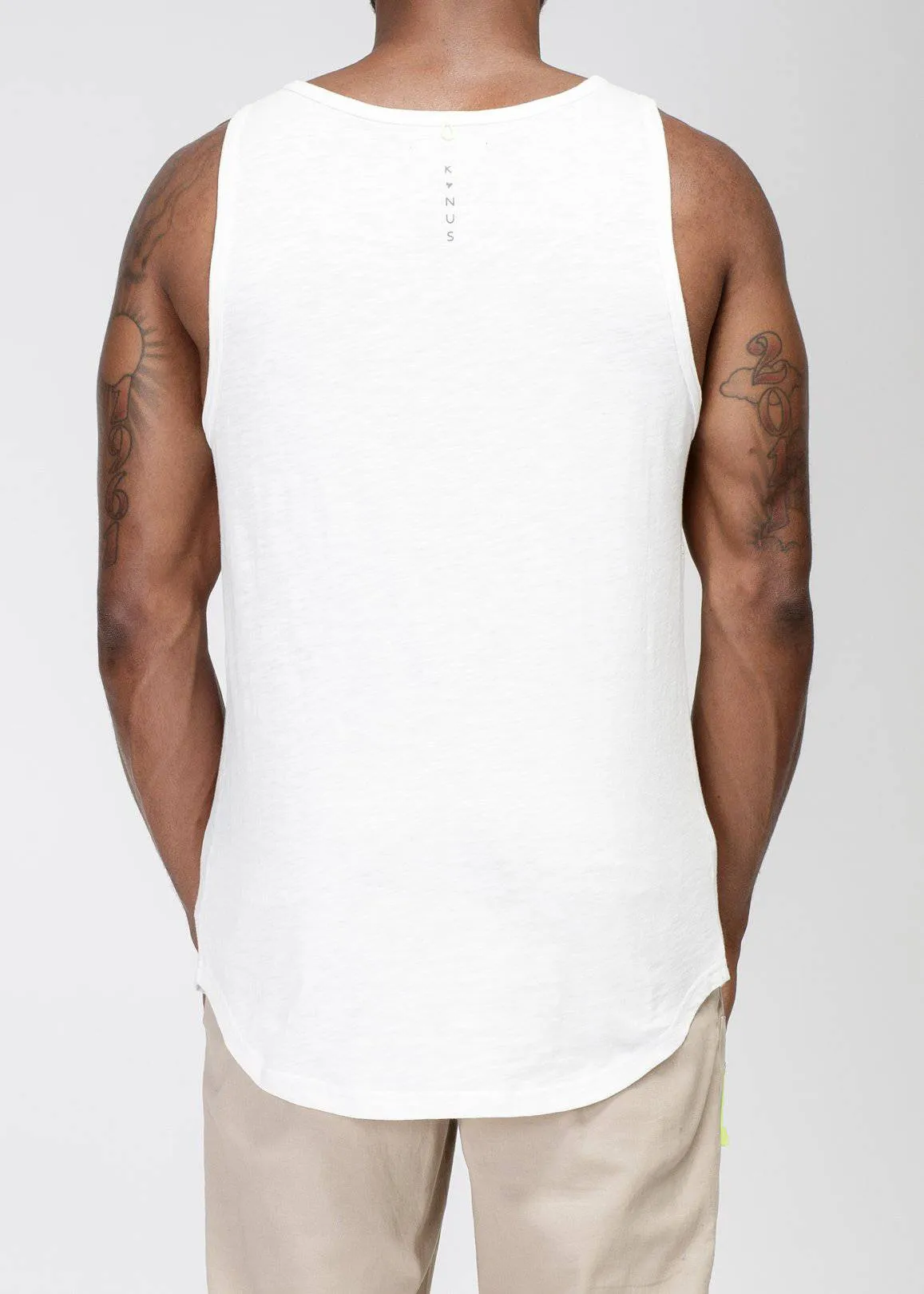 Konus Men's Multi Stitched Tank Top in White