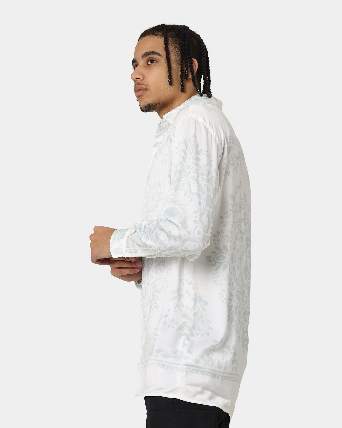 Last Kings Floridian Long Sleeve Button Up White