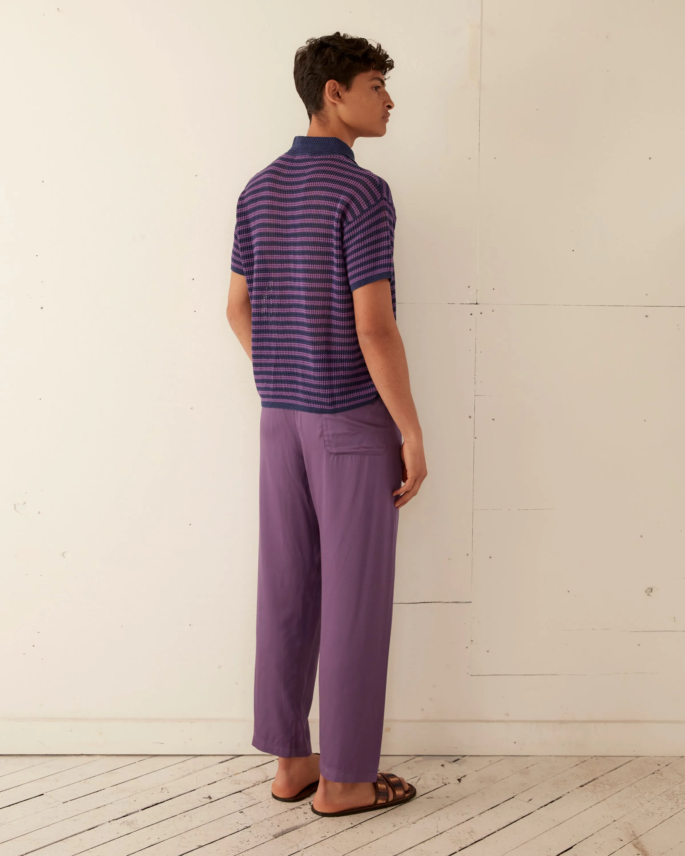 Lattice Polo - Duotone Stripe