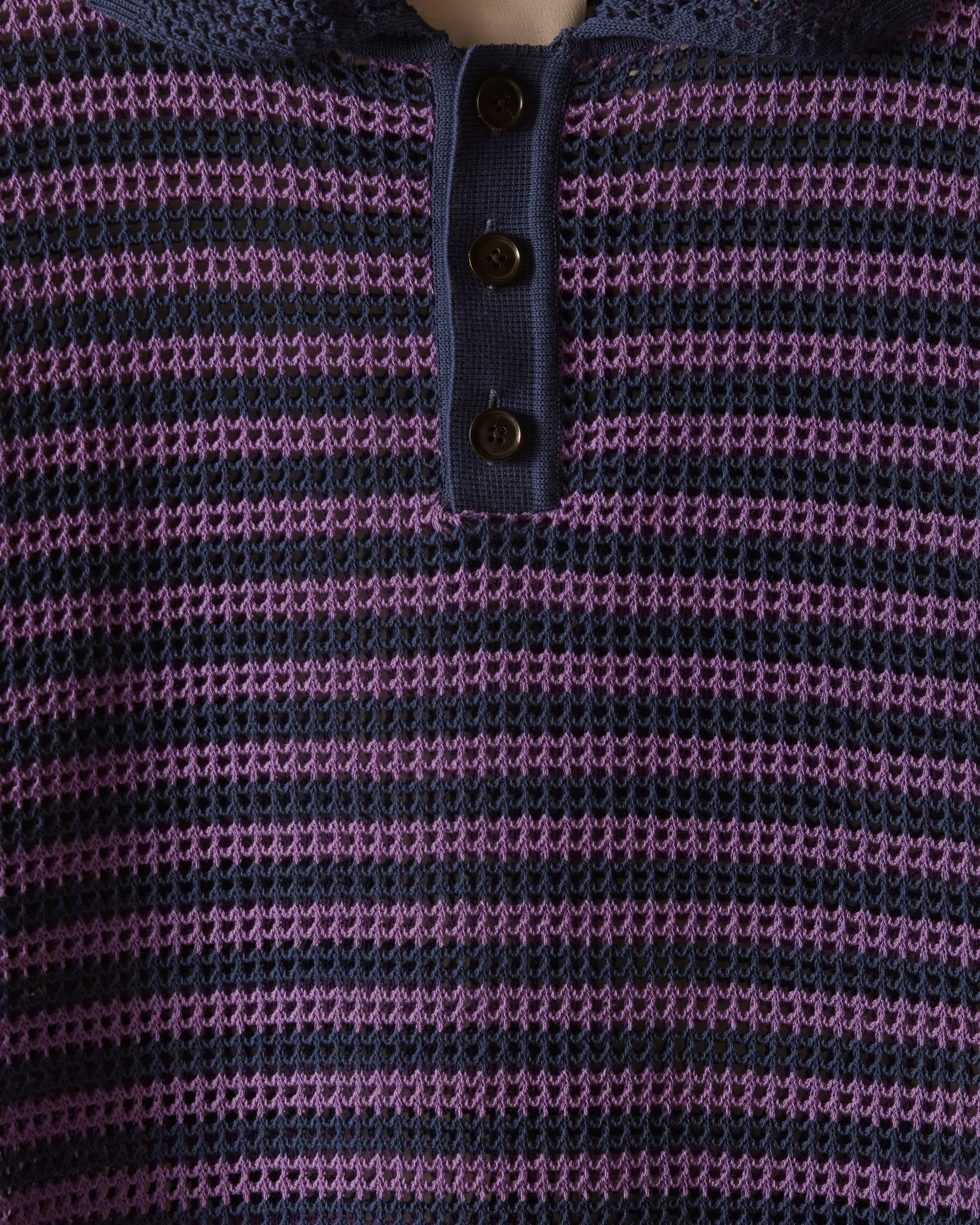 Lattice Polo - Duotone Stripe