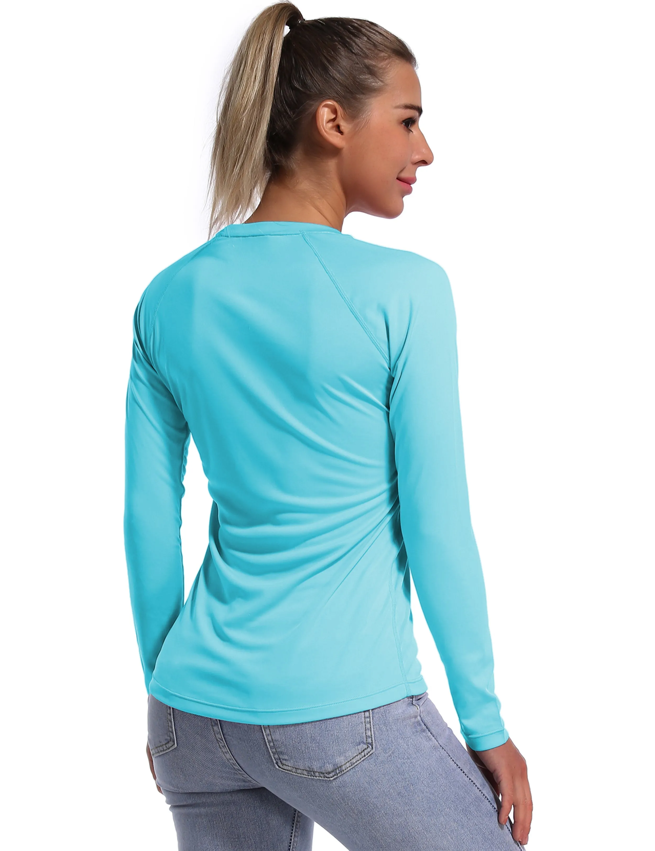 Long Sleeve Athletic Shirts blue_yoga