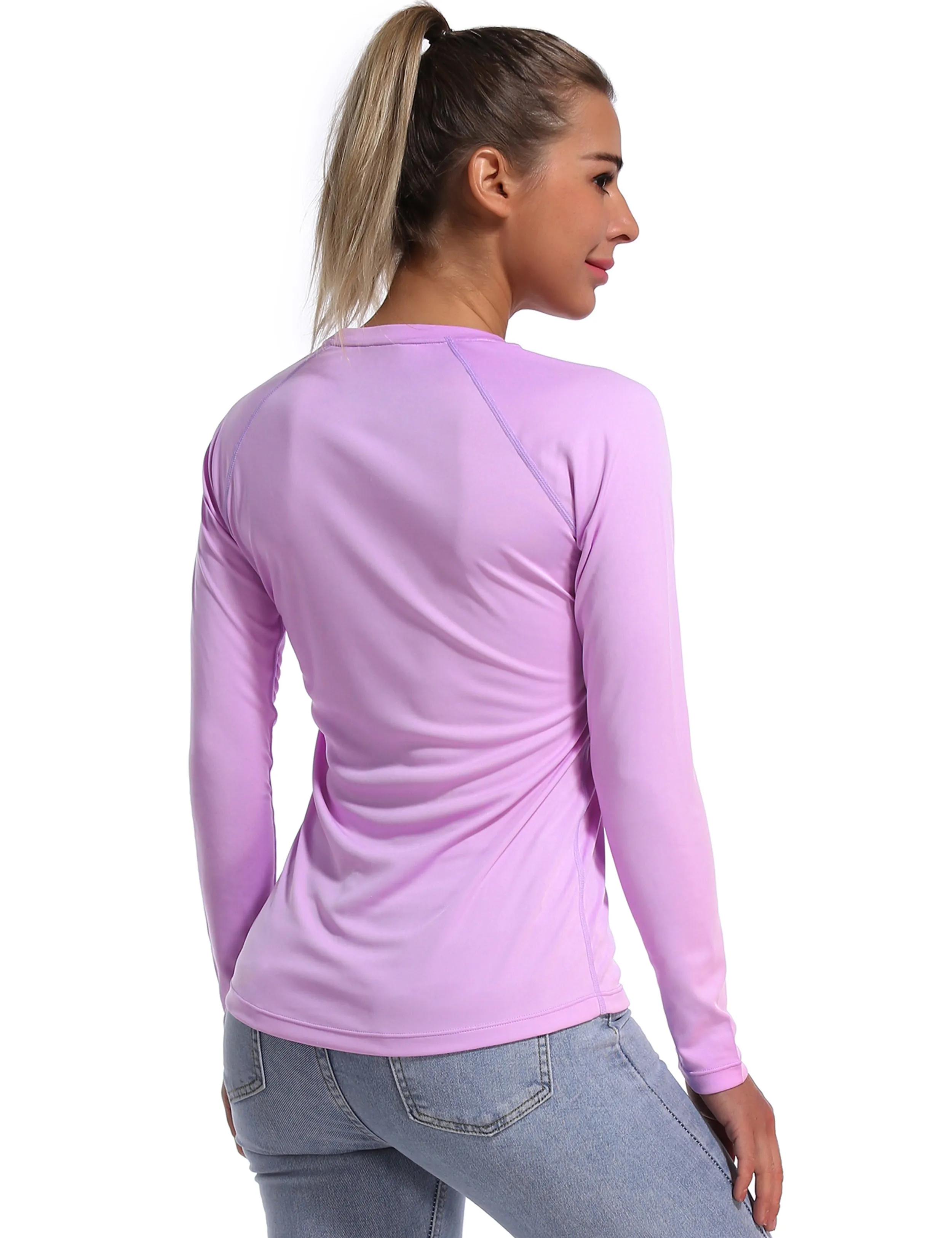 Long Sleeve Athletic Shirts purple_Pilates