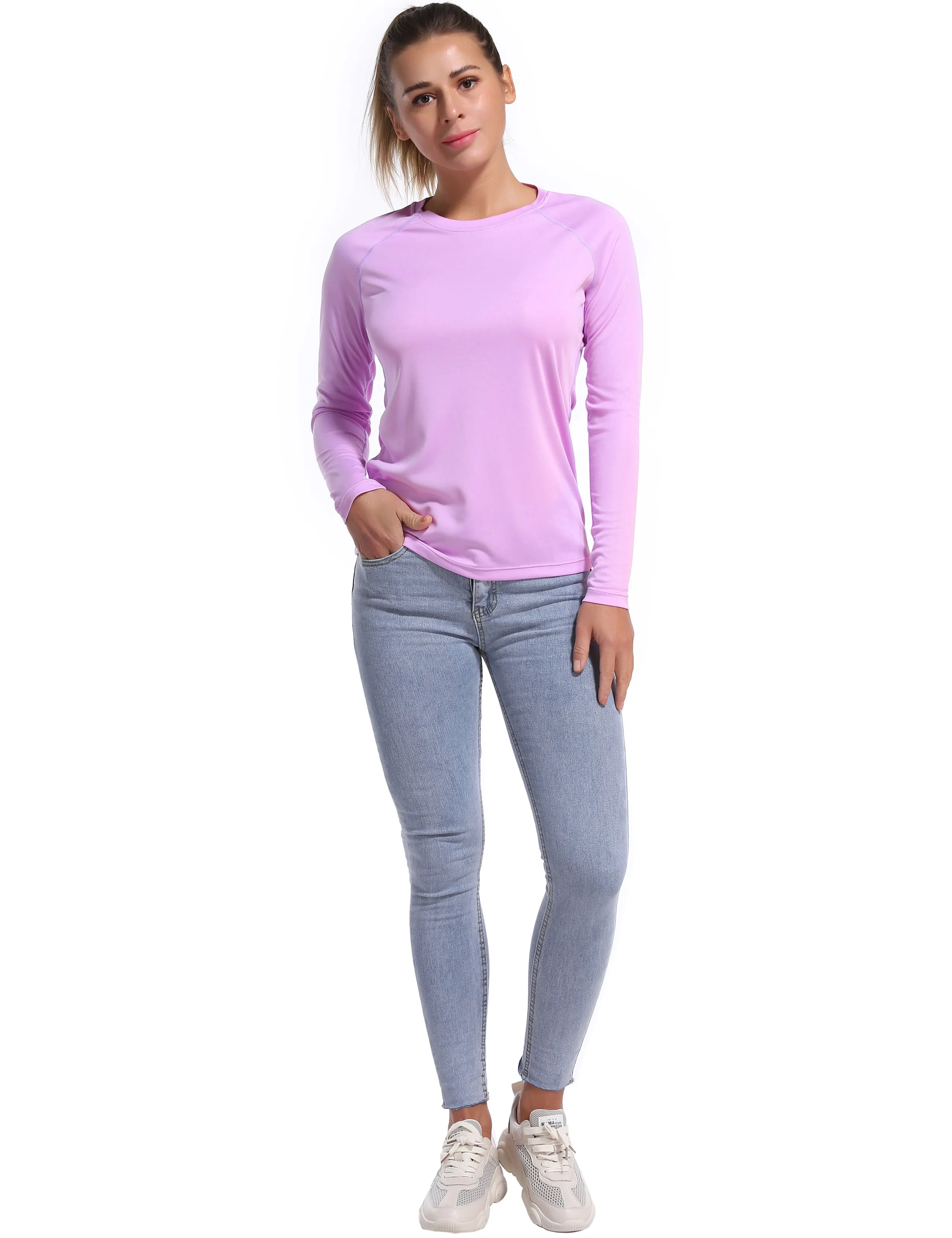 Long Sleeve Athletic Shirts purple_Pilates