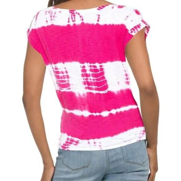 Lucky Brand Tie-Dye Twist-Front Lightweight Cotton T-Shirt