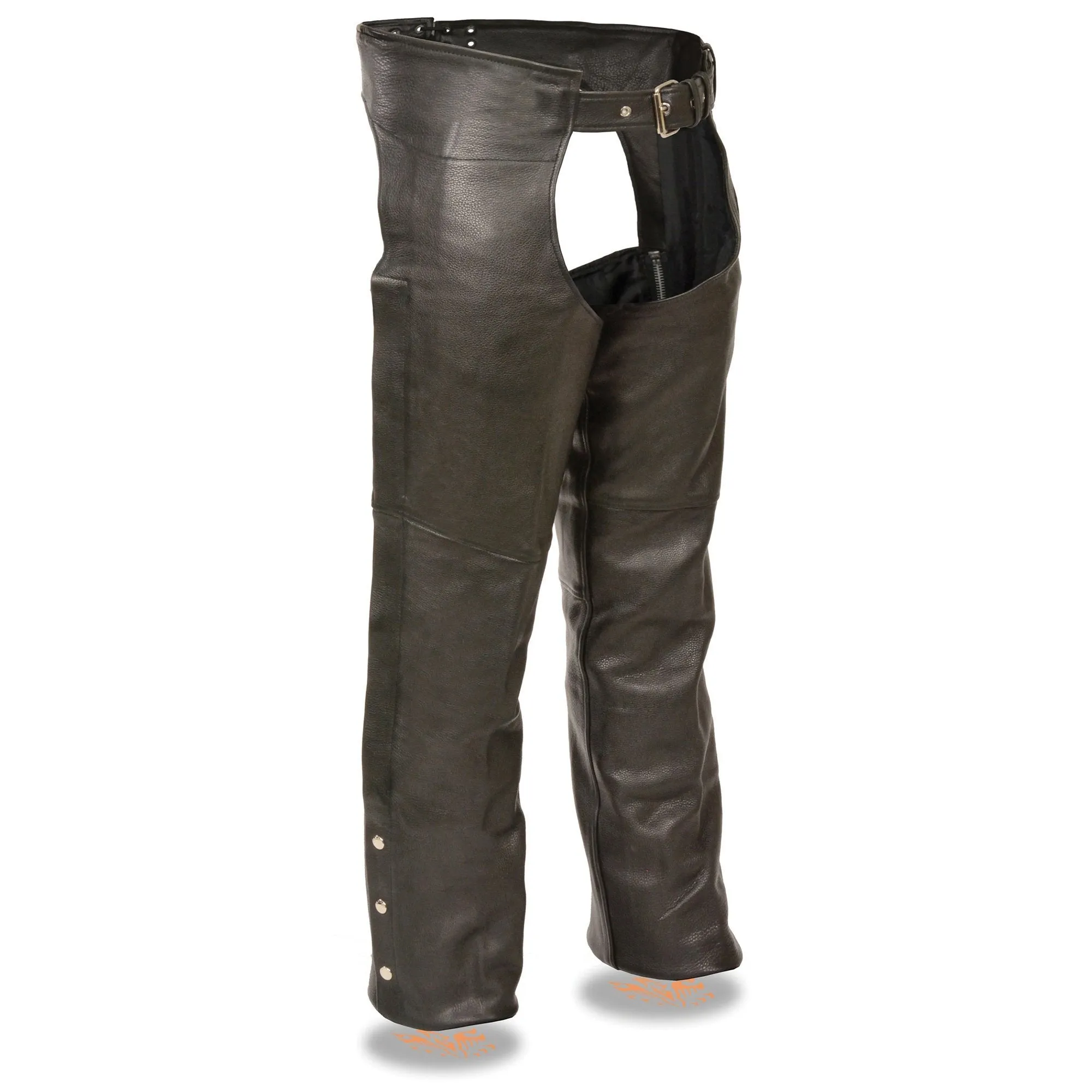 Milwaukee Leather Chaps for Men's Black Premium Leather Fully Lined - Coin Pocket Motorcycle Riders Chap - SH1115