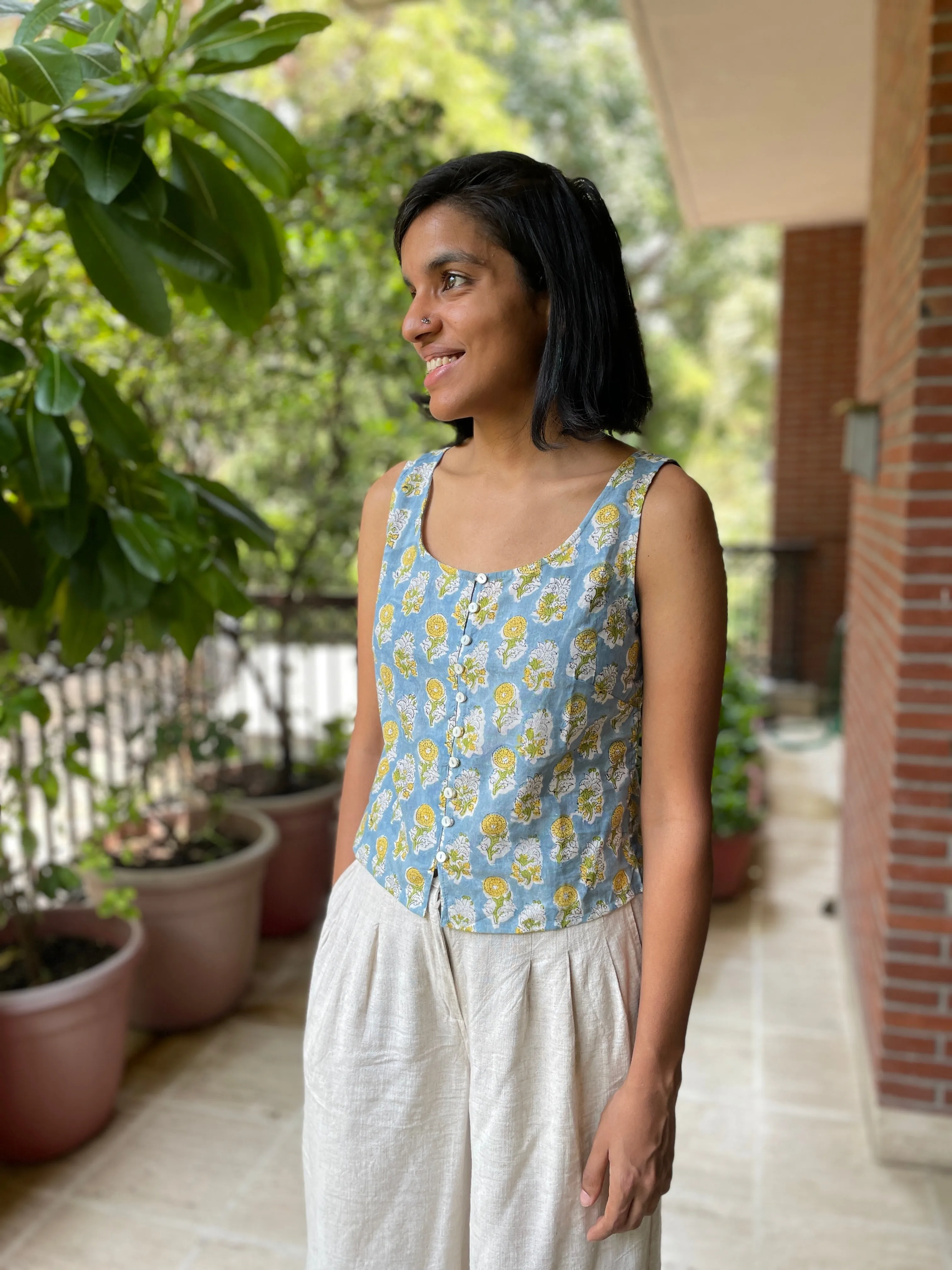 Pari Handblockprinted Short Top