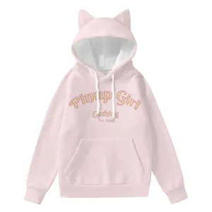 Pinup Girl Logo Cat Ear Hoodie - Pink | Pinup Girl Clothing