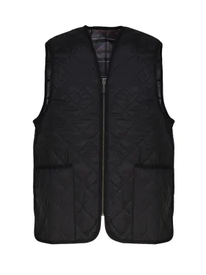 Quilted Zip-In Liner Waistcoat in Black