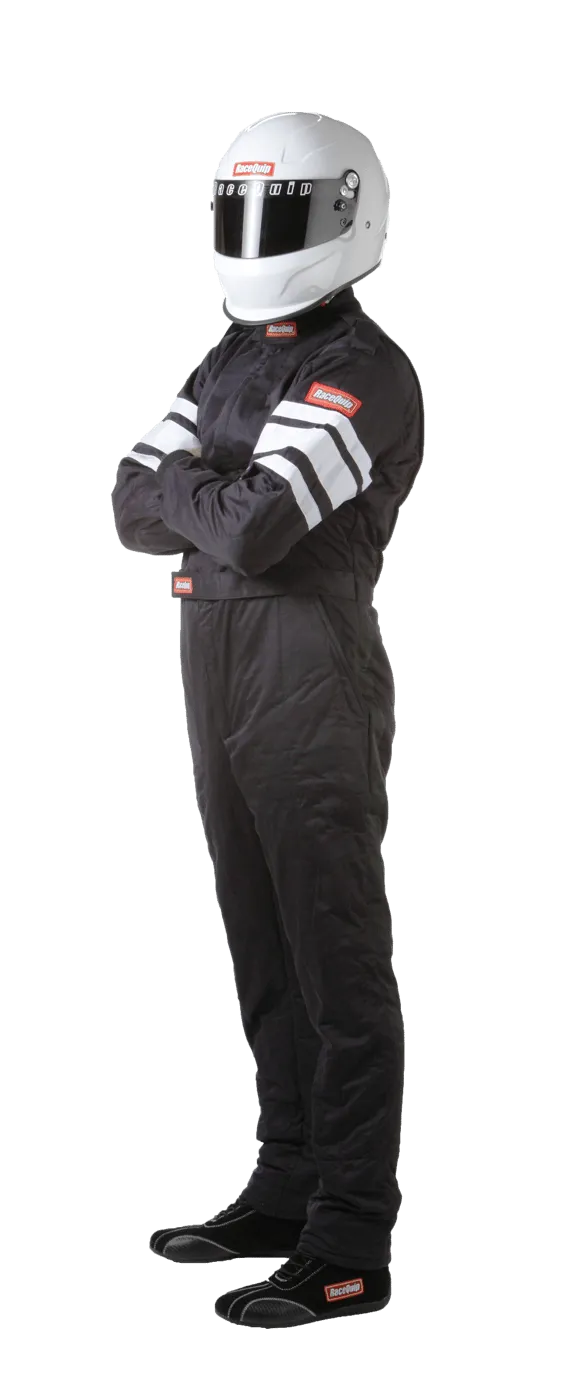 RaceQuip One Piece Multi Layer Fire Suit - Black - XL - 120006