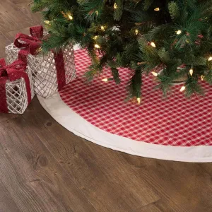 Red Plaid Christmas Tree Skirt 48 VHC Brands