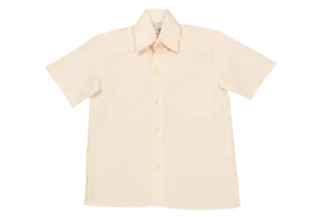 Shortsleeve Raised Collar Shirt - Cream