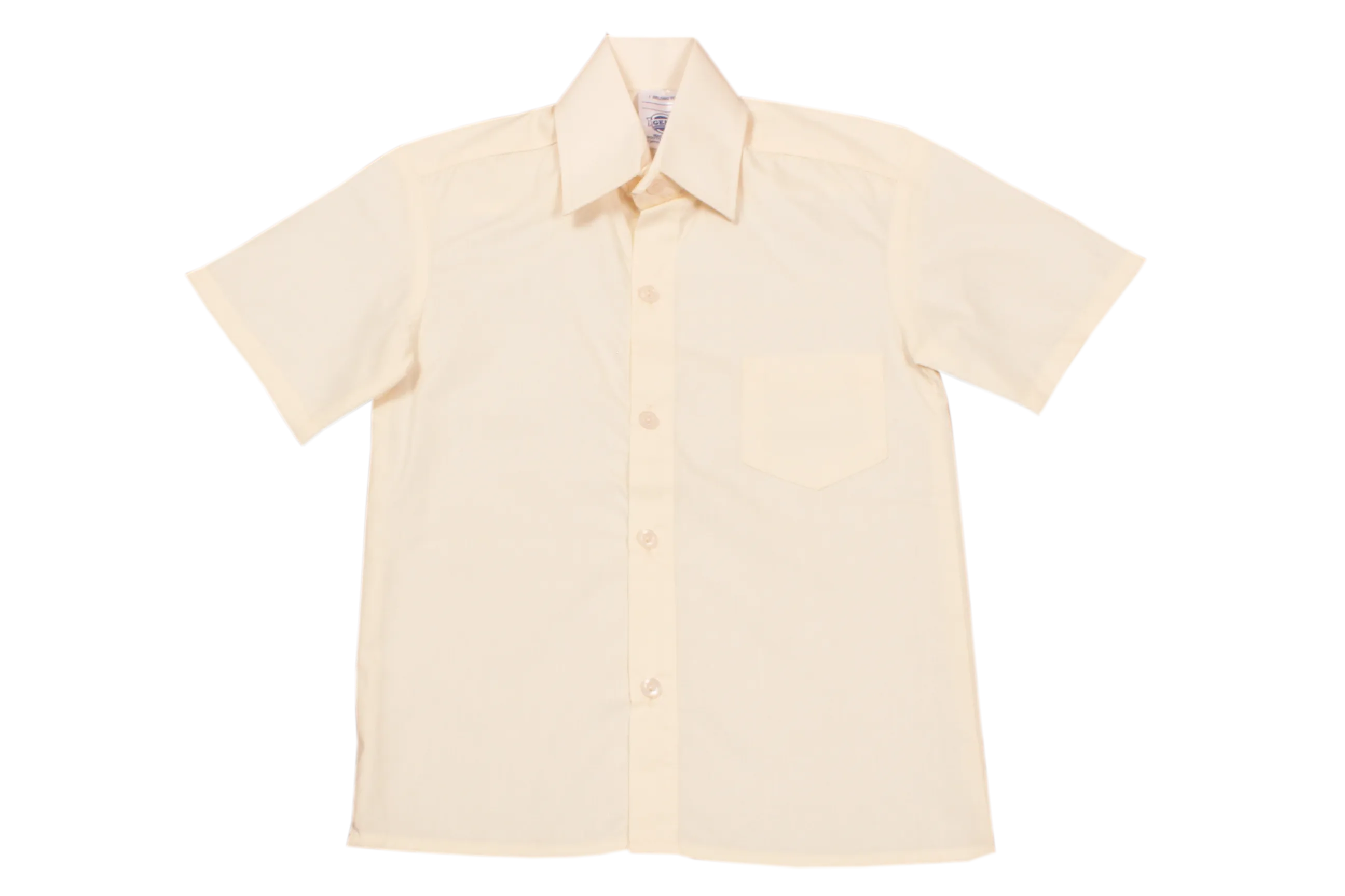 Shortsleeve Raised Collar Shirt - Cream