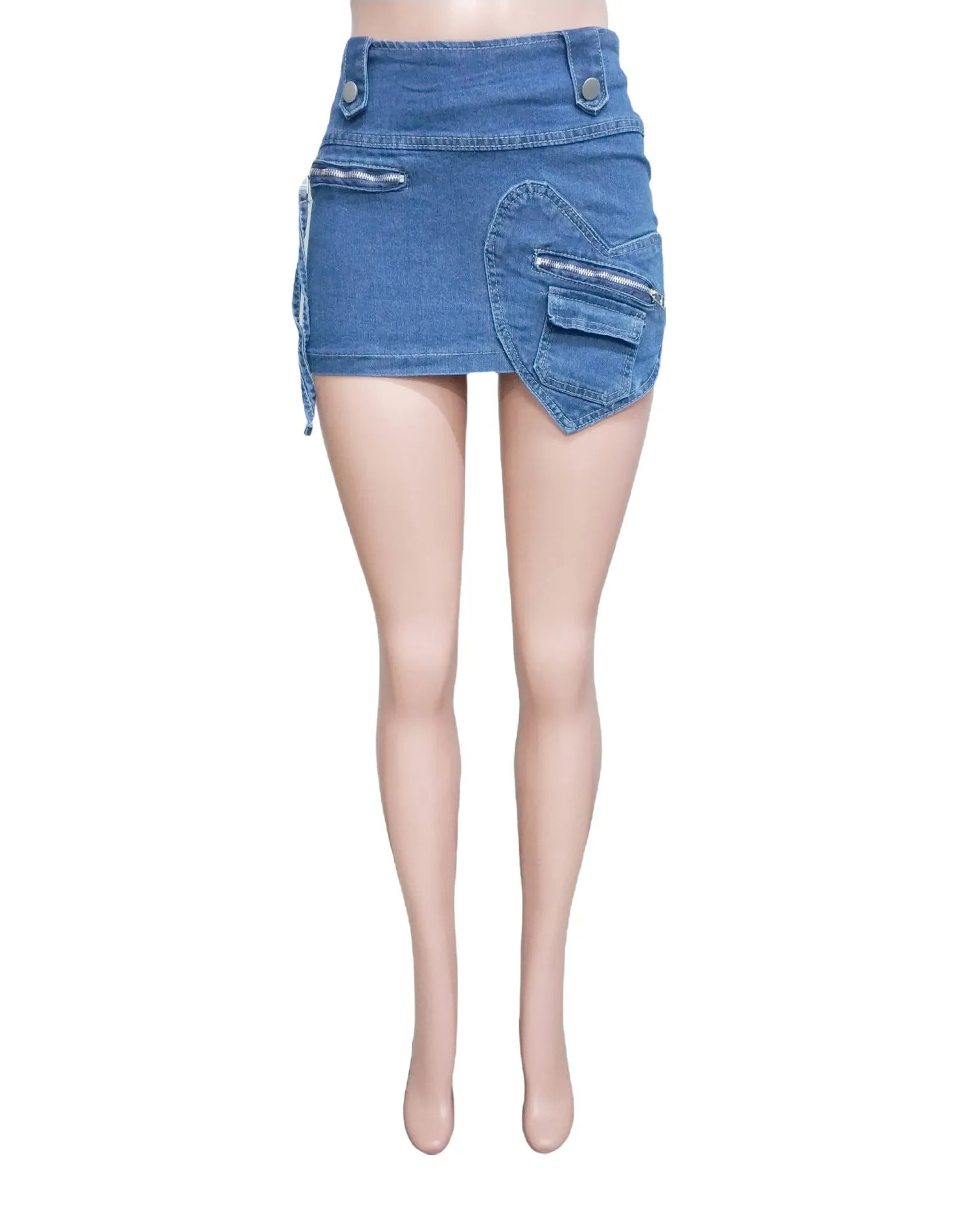 Slim Fit Love Pocket Hip Denim Skirt