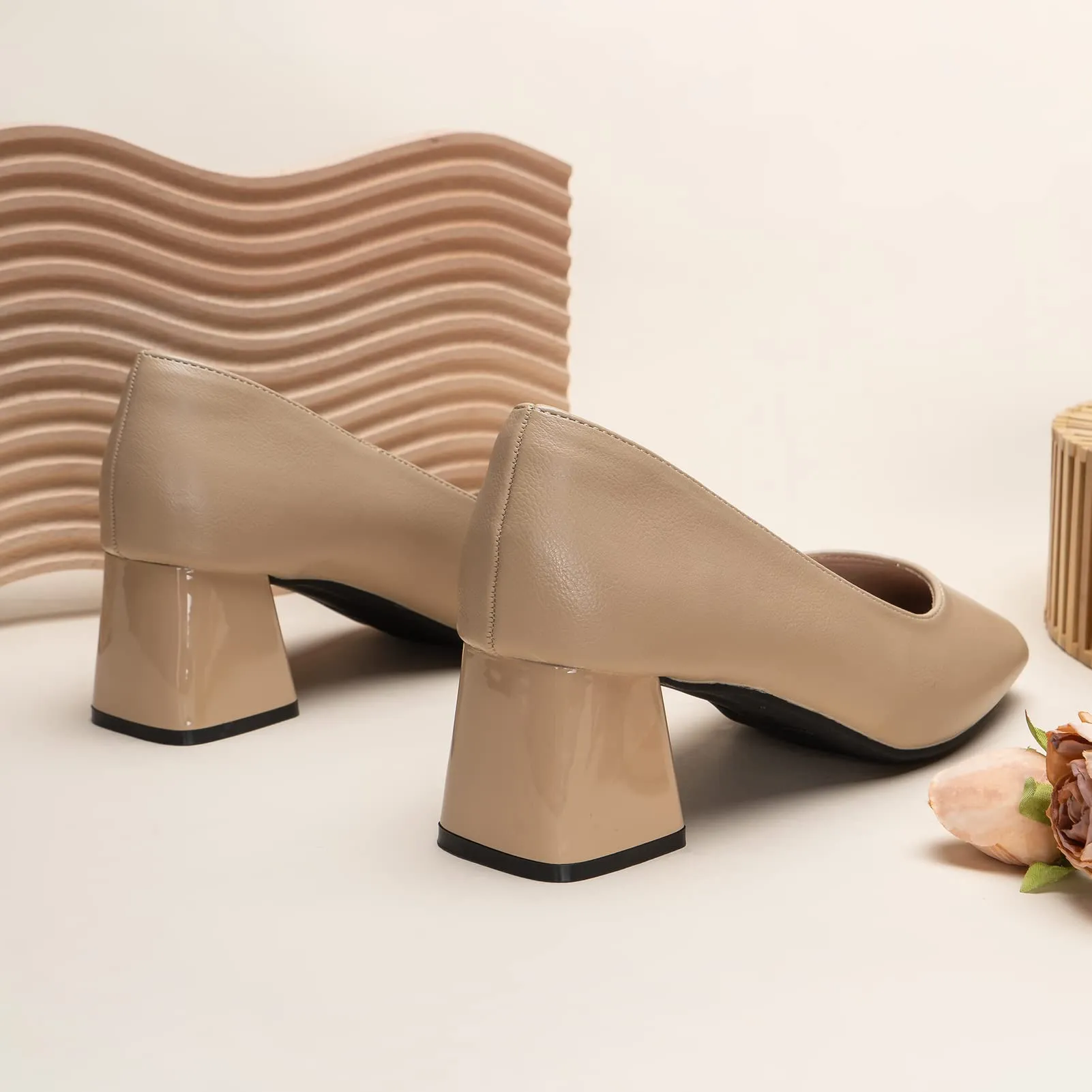 Square Toe Chunky Block Heel Shoes