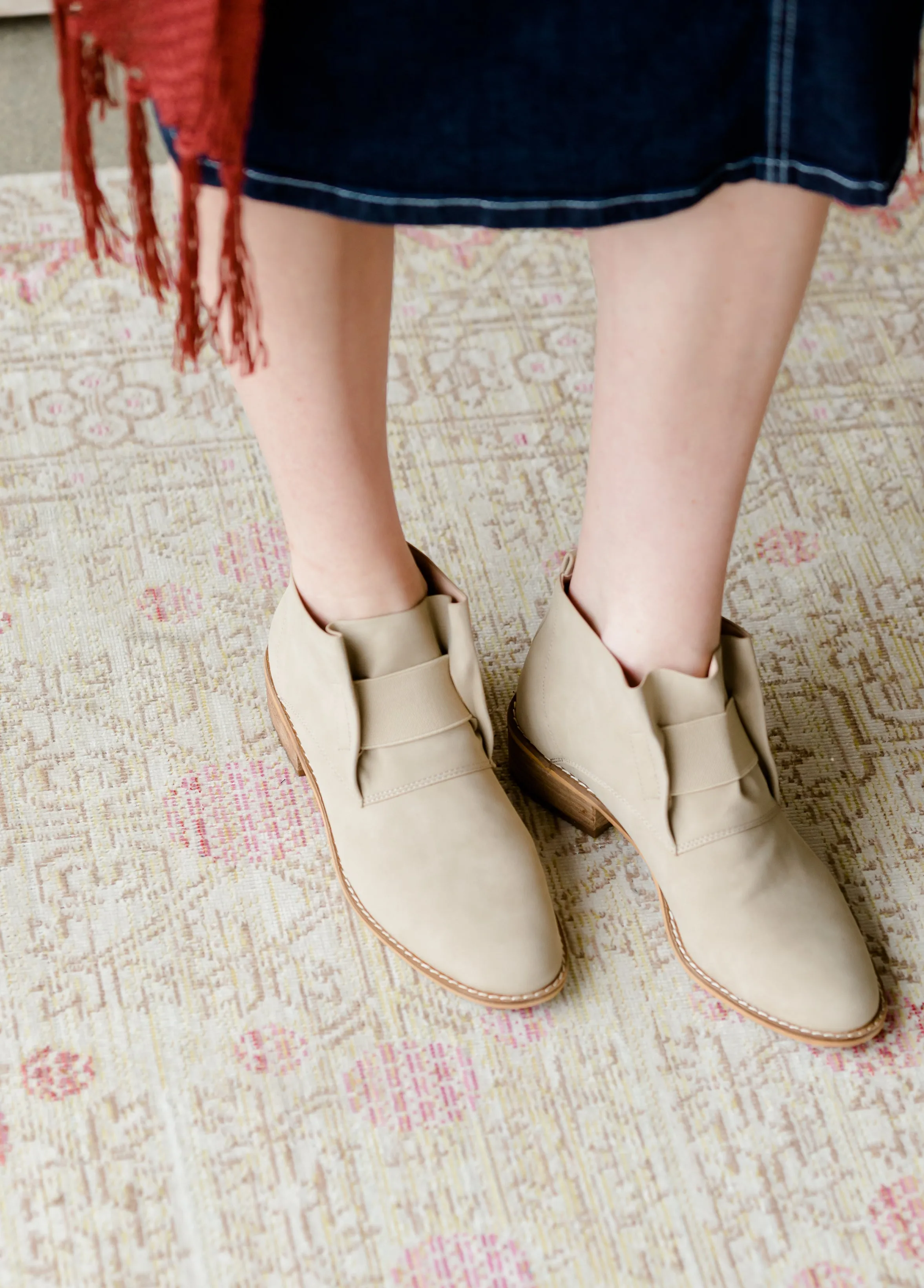 Stretch Detail Taupe Bootie - FINAL SALE