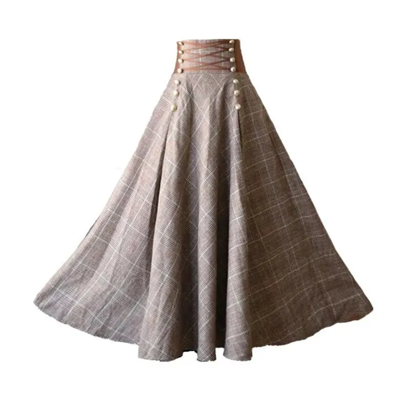 Thick A-Line Long Maxi Woollen Skirt