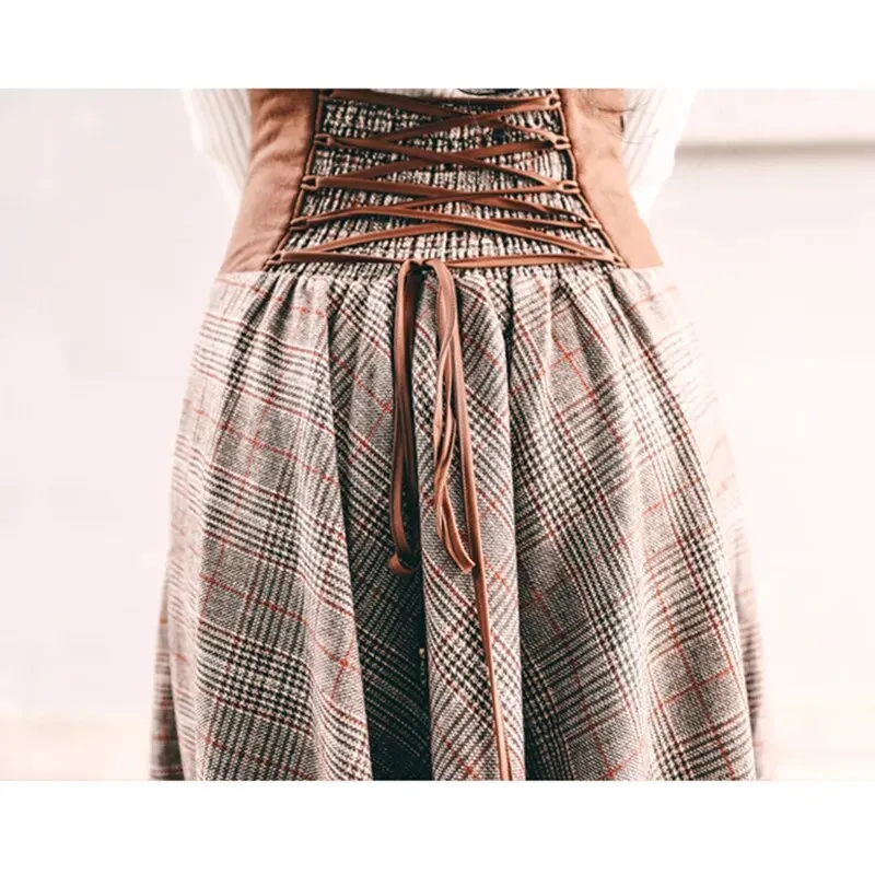 Thick A-Line Long Maxi Woollen Skirt