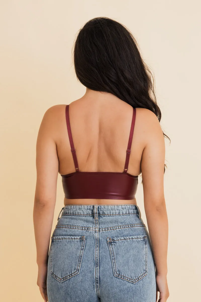 Vegan Leather Longline Bralette - New Colors 🖍️