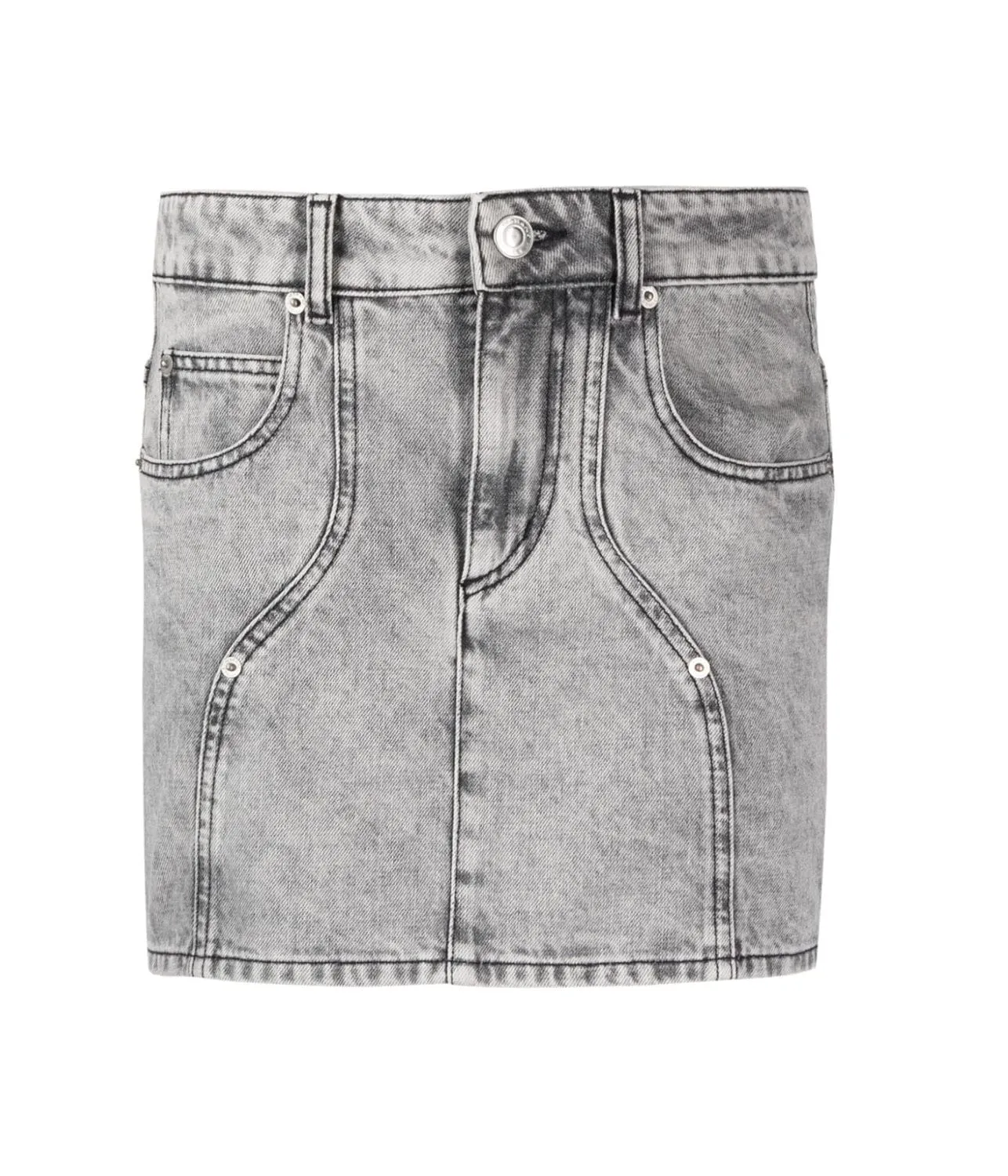 VESNA DENIM SKIRT- LIGHT GREY